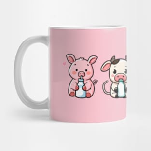 Kawaii  Animals Baby Drinking Milk Mug